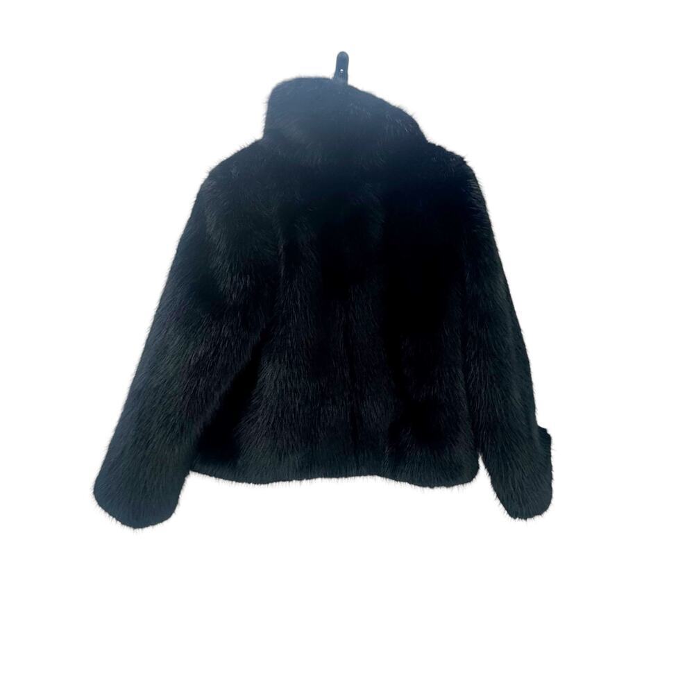 J. Crew Collection Women's Faux-Fur Jacket Long Sleeve Black Size Medium NWT - Picture 7 of 13